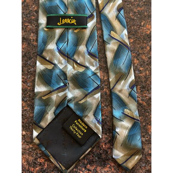 J. Jerry Garcia Emerging Elephant Collection 28 light blue paisley Silk Mens Tie - Picture 3 of 7